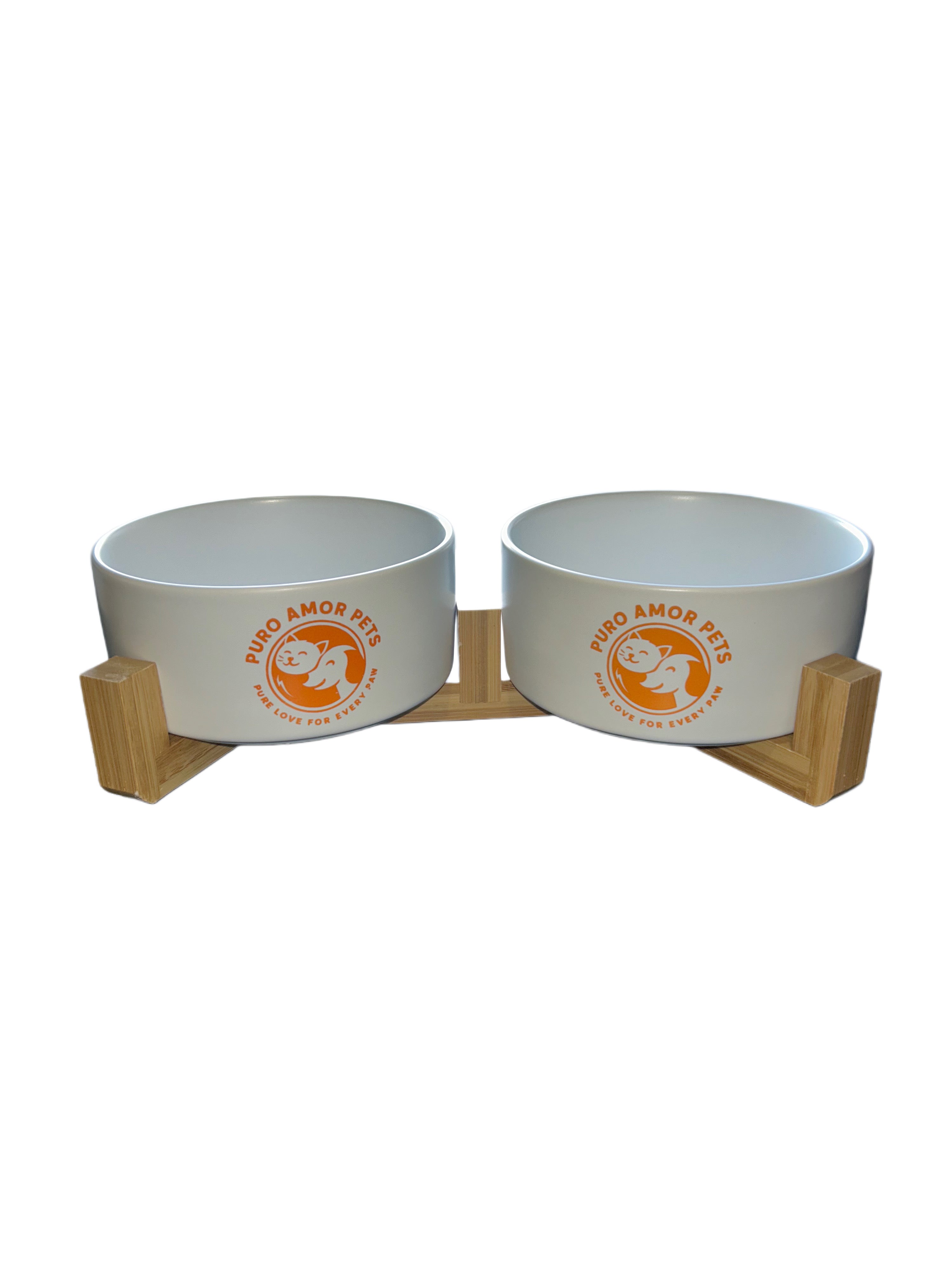 Puro Amor Pets – Premium Double Elevated Ceramic Bowl Set