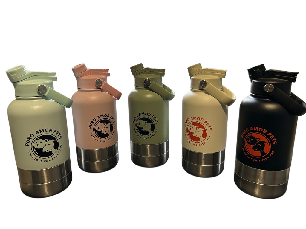 Puro Amor Pets 3-in-1 Portable Food & Water Bottle
