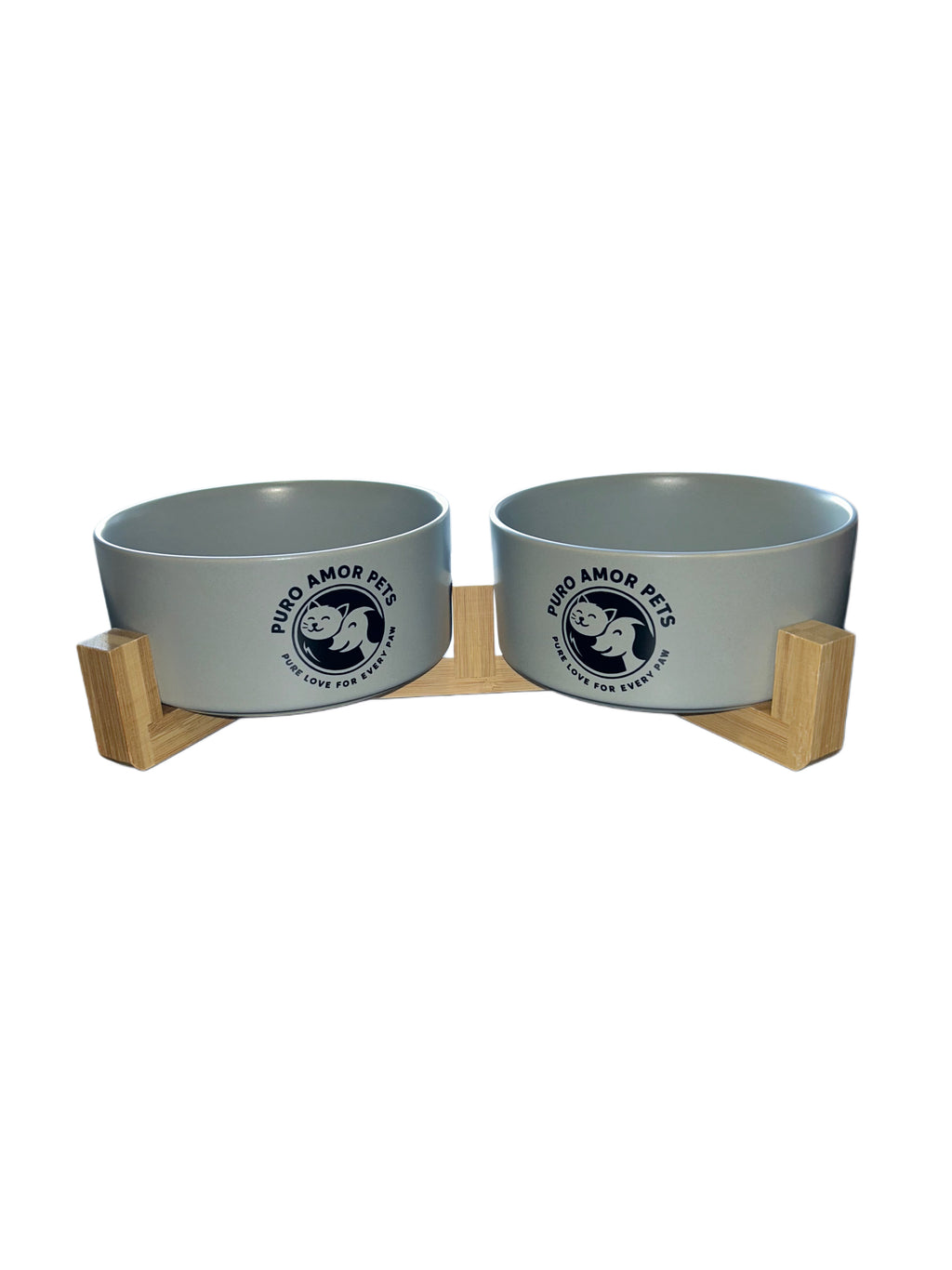 Puro Amor Pets – Premium Double Elevated Ceramic Bowl Set