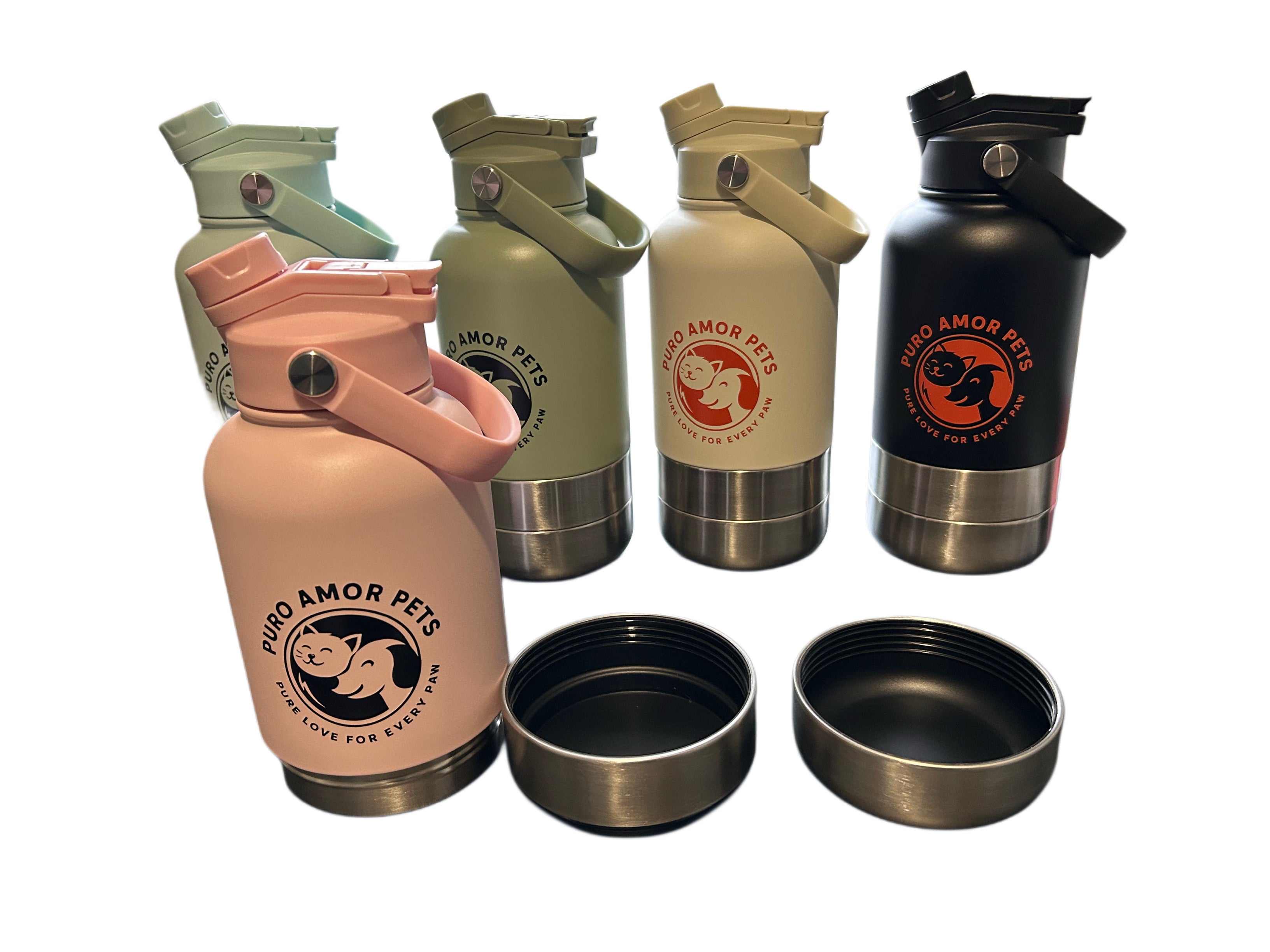 Puro Amor Pets 3-in-1 Portable Food & Water Bottle