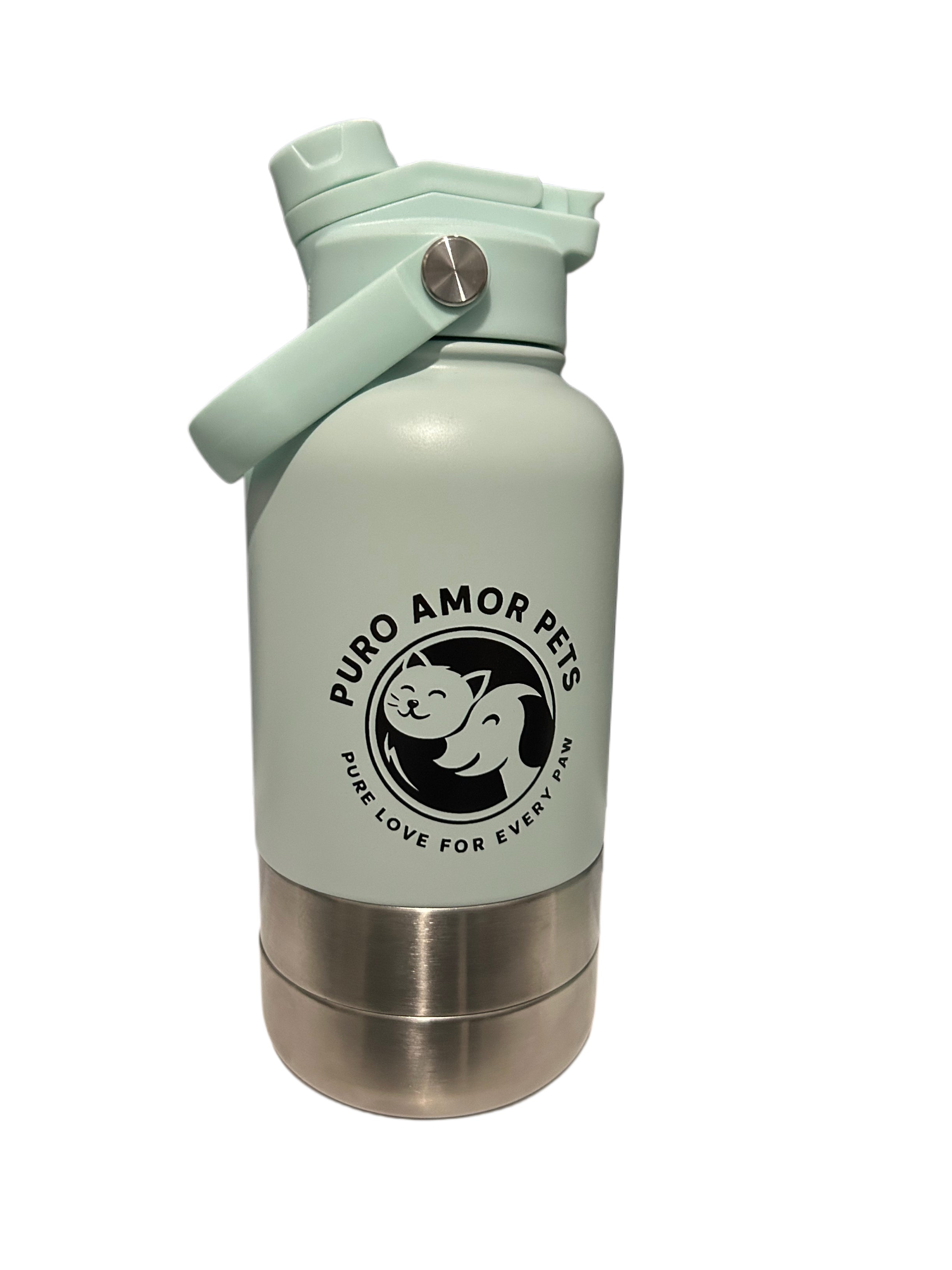 Puro Amor Pets 3-in-1 Portable Food & Water Bottle